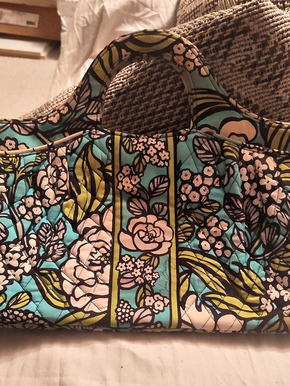 Vera Bradley Vera Tote Floral Green & Black